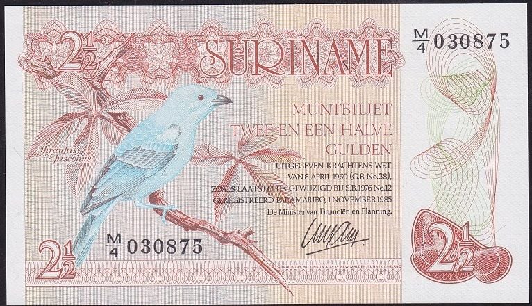 Suriname 2.5 Gulden 1985 Çil