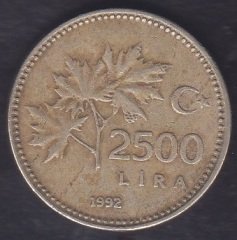 1992 YILI 2500 LİRA