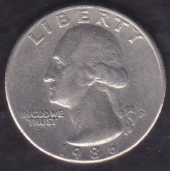 Amerika Çeyrek Dolar 1986 P