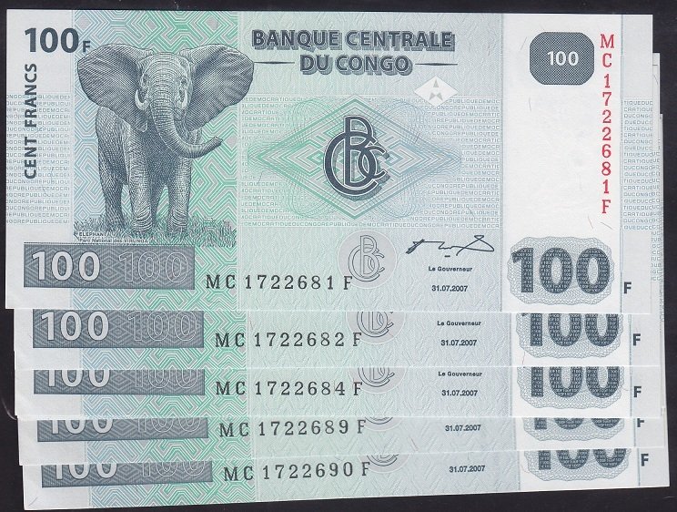 KONGO 100 FRANK 2007 ÇİL - SERİ TAKİPLİ 10 ADET