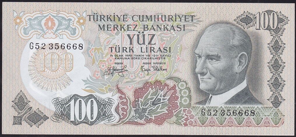 6.Emisyon 2.Tertip 100 Lira G52 356668 Çilaltı Çil