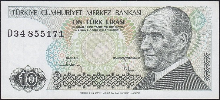 7.Emisyon 2.Tertip 10 Lira D34 855171 Çilaltı
