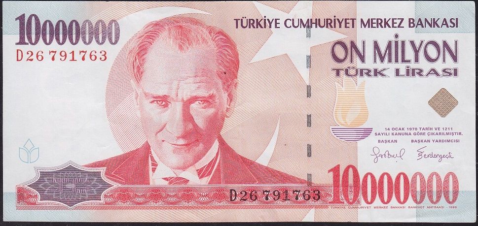 7.Emisyon 10 000 000 Lira D26 791763 Çok Çok Temiz