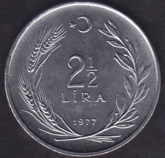 1977 Yılı 2.5 Lira Herkese Ekmek Ve Konut Çil