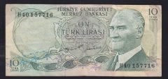 6.EMİSYON 2.TERTİP 10 LİRA H40 157716 ÇOK TEMİZ