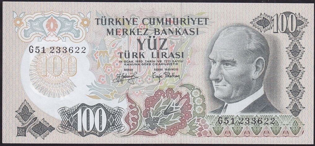 6.Emisyon 2.Tertip 100 Lira G51 233622 Çilaltı