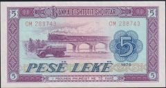 Arnavutluk 5 Leke 1976 Çilaltı Pick 42