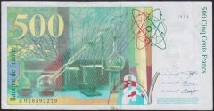 Fransa 500 Frank 1994 Çok Temiz +