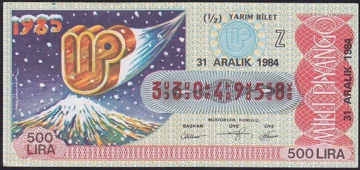 1984 31 Aralık Yarım Bilet - Z Serisi