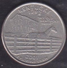 Amerika Çeyrek Dolar 2001 Hatıra Kentucky