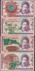 İRAN 100 RİYAL 1985 TEMİZ SÜRSAJLI ( 4 ADET)