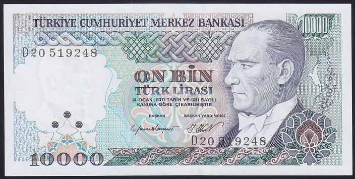 7.EMİSYON 2.TERTİP 10000 LİRA D20 519248 ÇİLALTI ÇİL