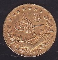 1293 / 29 ABDULHAMİD 25 KURUŞ ALTIN ( 1.8 Gram ) eski para