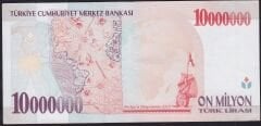 7.Emisyon 10.000.000 Lira E29 512301 Çok Çok Temiz+