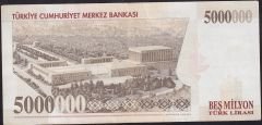 7.Emisyon 5 000 000 Lira I36 041132 Çok Temiz+