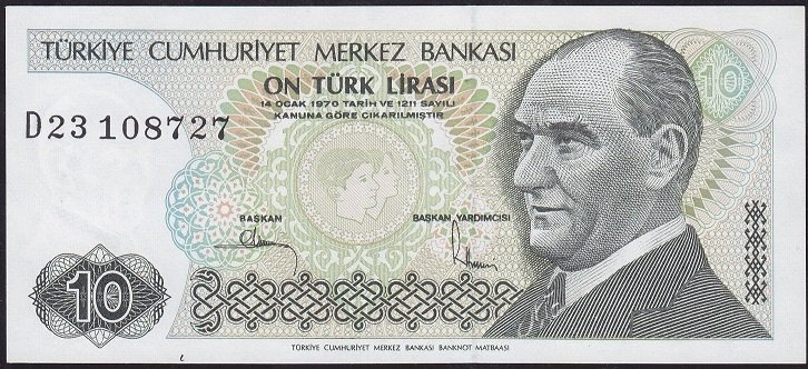 7.Emisyon 2.Tertip 10 Lira D23 108727 Çilaltı
