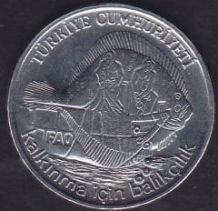 1980 Yılı 2.5 Lira Kalkınma İçin Balıkçılık Çil