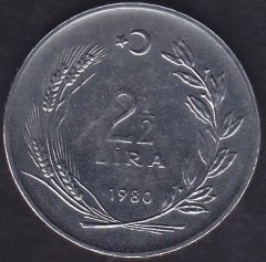 1980 Yılı 2.5 Lira Kalkınma İçin Balıkçılık Çil