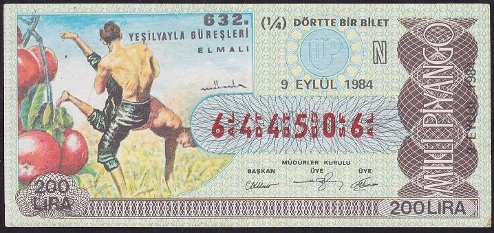 1984 9 Eylül Çeyrek Bilet - N Serisi