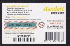 TURKCELL STANDART HAZIR KART 20 TL 2013  KONDÜSYON TEMİZ