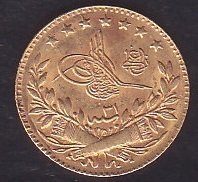 1293 / 31 ABDULHAMİD 25 KURUŞ ALTIN ( 1.8 Gram )