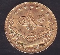 1293 / 31 ABDULHAMİD 25 KURUŞ ALTIN ( 1.8 Gram )