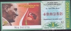 2007 29 Ekim Çeyrek Bilet - U Serisi