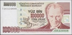7.Emisyon 3.Tertip 100000 Lira I16 124809 Ççt Çilaltı