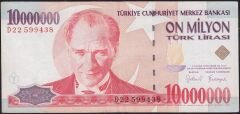 7.Emisyon 10 000 000 Lira D22 599438 Çok Temiz