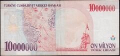 7.Emisyon 10 000 000 Lira D22 599438 Çok Temiz