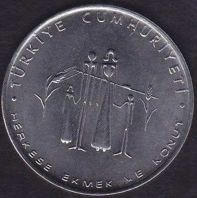 1977 Yılı 5 Lira Herkese Ekmek Ve Konut Çil