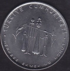 1977 Yılı 5 Lira Herkese Ekmek Ve Konut Çil