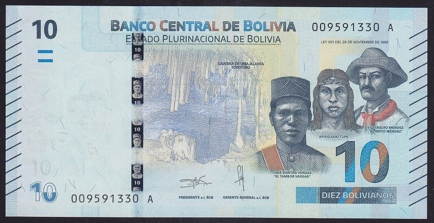 BOLİVYA 10 BOLİVİANOS 1986 (2018) ÇİL