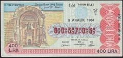 1984 9 Aralık Yarım Bilet - Y Serisi