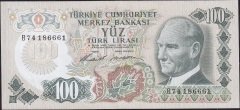 6.Emisyon 1.Tertip 100 Lira B74 186661 Çok Temiz+
