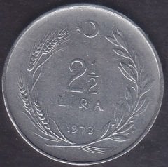 1973 Yılı 2.5 Lira Çok Temiz (Düz)