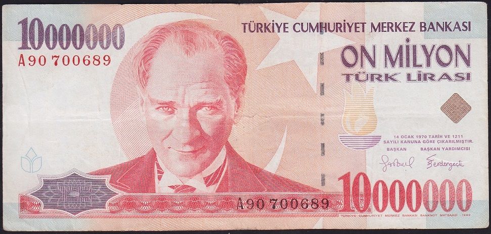 7.Emisyon 10 000 000 Lira A90 700689