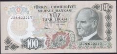 6.Emisyon 3.Tertip 100 Lira J28 622217 Çil