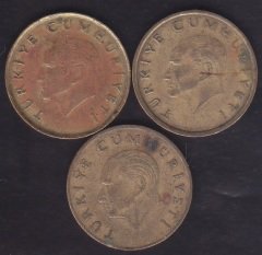 1989 - 1990 - 1991 YILI 500 LİRA  3'LÜ LOT eski para alan yerler