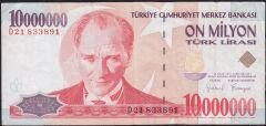 7.Emisyon 10 000 000 Lira D21 833891 Çok Temiz