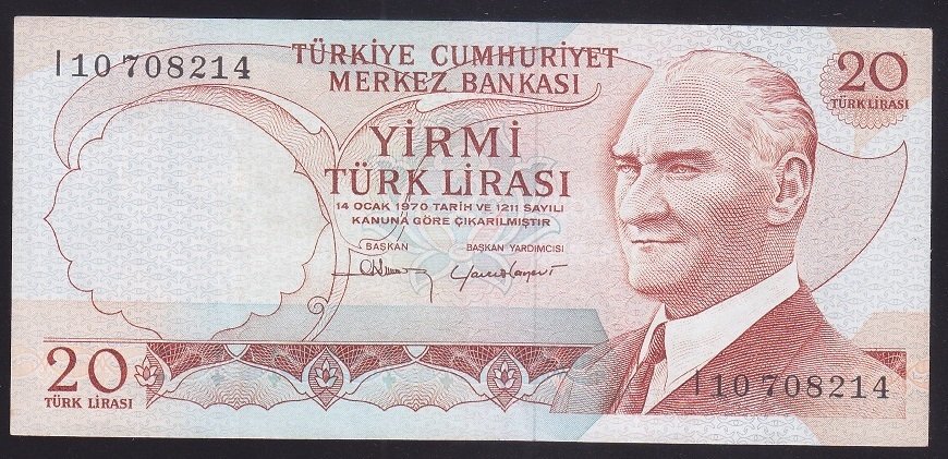 6.EMİSYON 4.TERTİP 20 LİRA I10 708214 ÇÇT