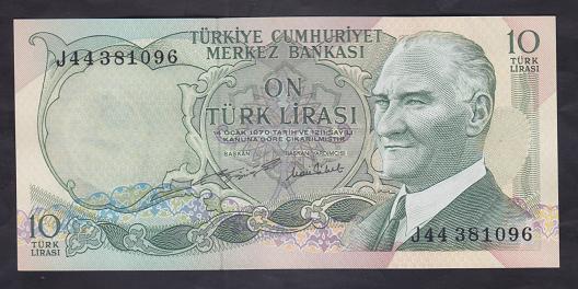 6.EMİSYON 2.TERTİP 10 LİRA J44 381096 ÇİLALTI ÇİL