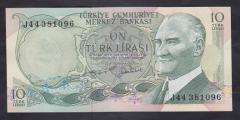 6.EMİSYON 2.TERTİP 10 LİRA J44 381096 ÇİLALTI ÇİL