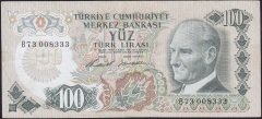6.Emisyon 1.Tertip 100 Lira B73 008333 Çok Temiz+