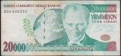 7.EMİSYON 20 000 000 LİRA A58 626272 TEMİZ