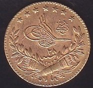 1293 / 28 ABDULHAMİD 25 KURUŞ ALTIN ( 1.8 Gram ) eski para