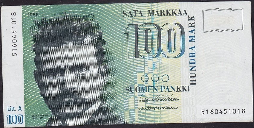 Finlandiya 100 Markaa 1986 Çok Çok Temiz