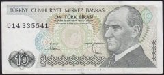 7.Emisyon 2.Tertip 10 Lira D14 335541 Çok Temiz +