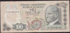 6.Emisyon 3.Tertip 100 Lira J24 048284 Temiz