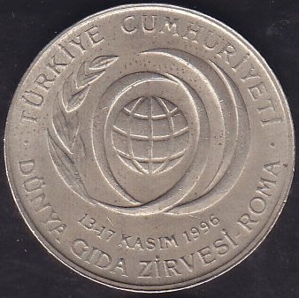 1996 Yılı 50000 Lira Dünya Gıda Zirvesi